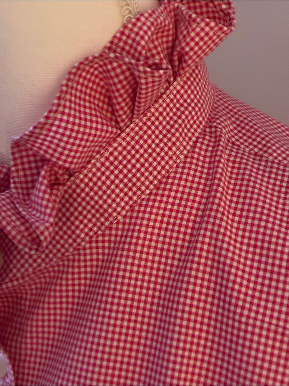 Chaps re/worked ruffled collar shirt
